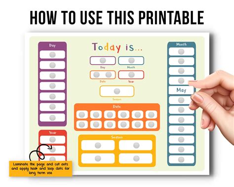 Printable Daily Calendar For Kids Printables For Kids Etsy