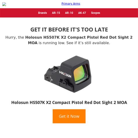 🔥 Running Low On Holosun Hs507k X2 Compact Pistol Red Dot Sight 2 Moa