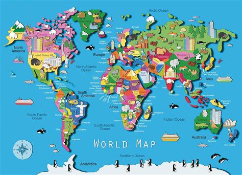 World Map Puzzle For Kids Map Vector