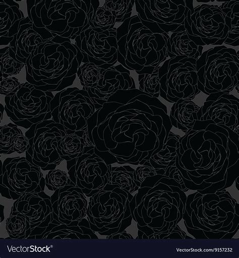 Black Roses Floral Seamless Pattern Royalty Free Vector