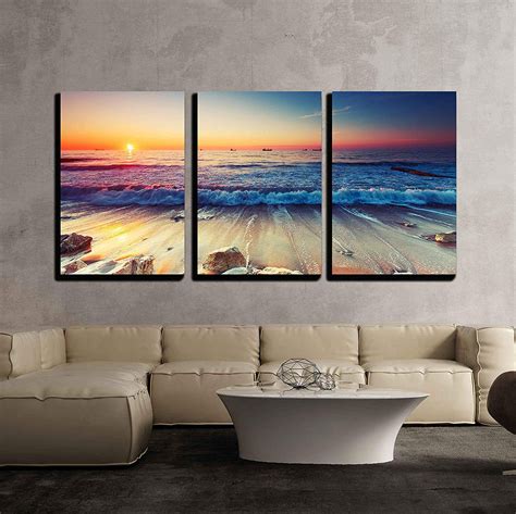 Wall26 3 Piece Canvas Wall Art Beautiful Sunrise Over The Horizon