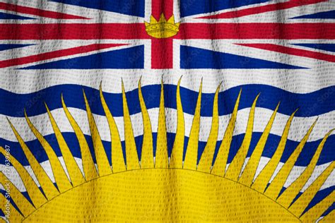 Closeup Of Ruffled British Columbia Flag British Columbia Flag Stock Foto Adobe Stock