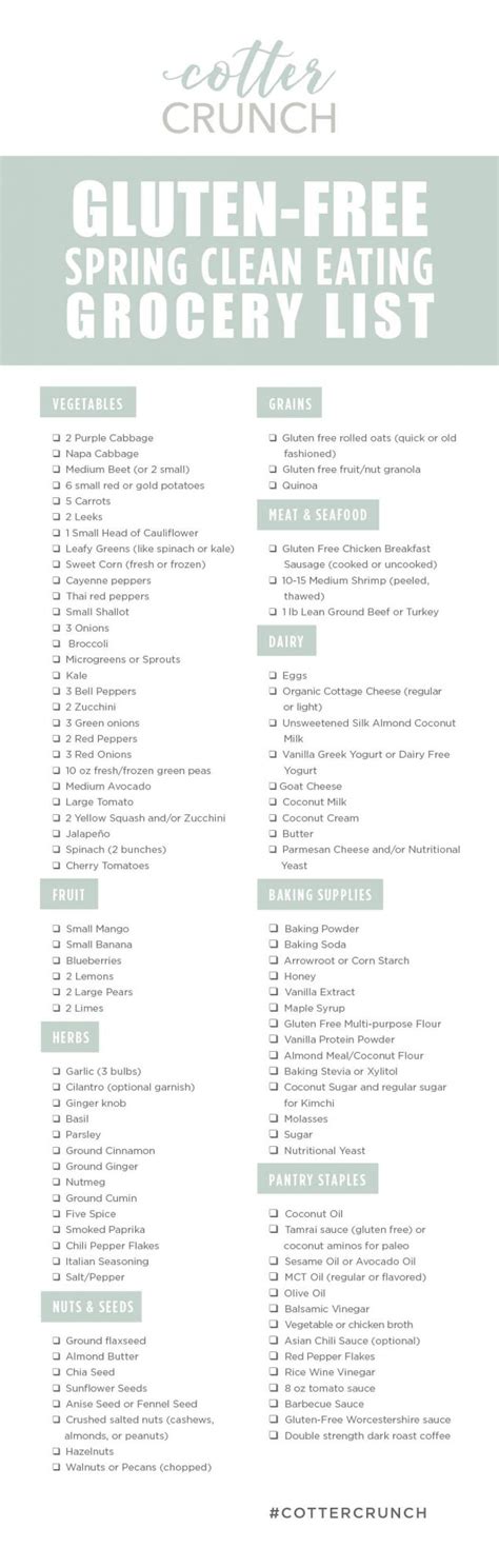 There are also matching meal planning sheets! Clean Eating Gluten Free Meal Plan for Spring | Cotter Crunch
