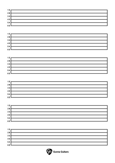 Blank Guitar Tab Printable Pdf Sheet Artofit