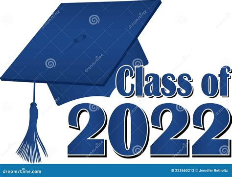 Blue Class Of 2022 Graduation Cap Stock Vector Illustration Of