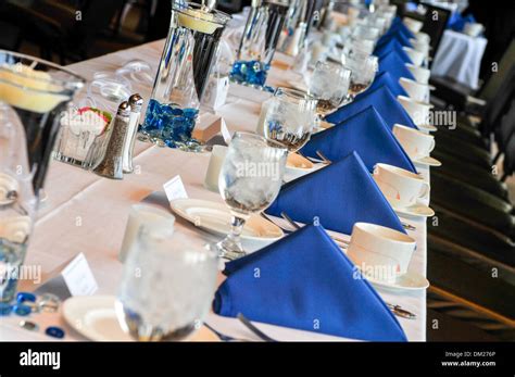 Wedding Reception Table Setting Stock Photo Alamy
