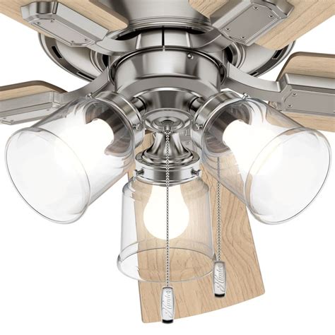 Hunter 52 Inch Brushed Nickel Led Ceiling Fan With Light 54206