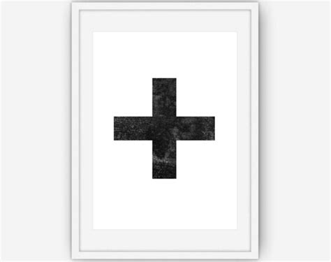 Minimalist Stone Cross Black And White Swiss Cross Cross