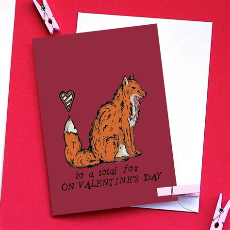 Woodland Fox Valentines Card By Laura Crow Fox Valentine Card Fox