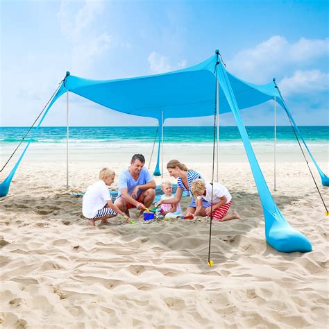 Buy Commouds Beach Tent Canopy 10x10ft Upf50 Pop Up Beach Sun Shade Portable Beach Sun