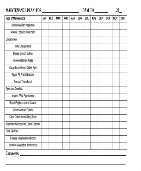6 Annual Maintenance Schedule Templates Free Word Pdf Format