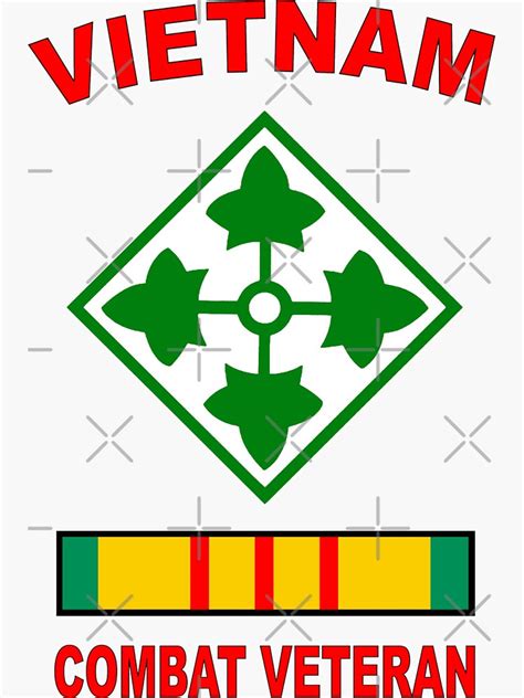 4th Infantry Division Vietnam Veteran Sticker For Sale By Tommytbird