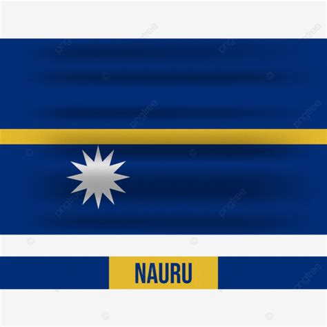 Waving Fluttering National Flag Of Nauru Vector Closeup Nauru Flag