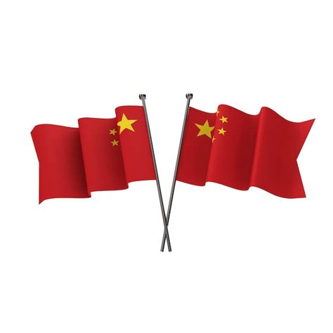 Premium Photo China Flags Crossed Isolated On A White Background 3d