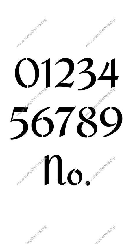 Printable Custom Made Number Stencils Digital Templates Stencil