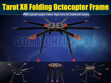 The hobbyking x930 octocopter frame is a high quality glass fiber frame that offers both great looks and performance. Tarot X8 Octocopter Frame