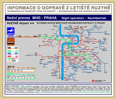 Prague Ruzyne Airport Night Public Transportation Map Prague Czech Republic Mappery