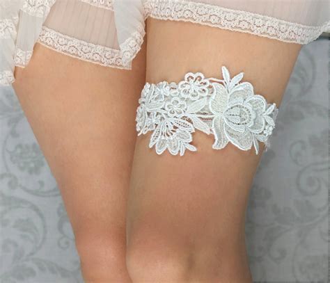 Ivory Lace Bridal Garter Lace Wedding Garter Elegant Garter Etsy