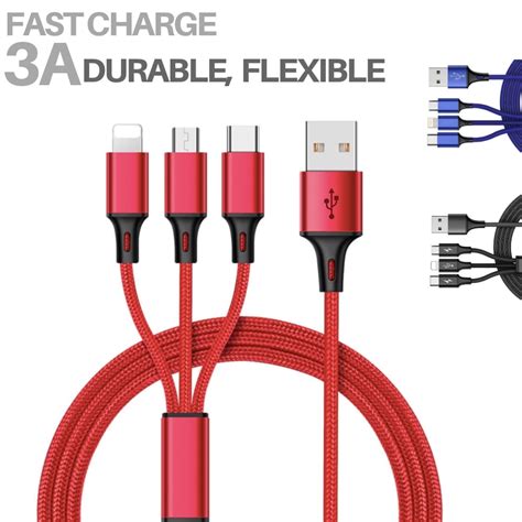 Ruike Fast Usb Charging Cable Universal 3 In 1 Multi Function Cell