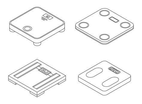 Weigh Scales Icons Set Vector Outine 8825519 Vector Art At Vecteezy