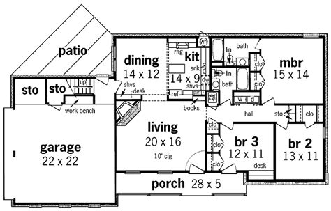 Simple One Story House Floor Plan Plans House Plans 56965
