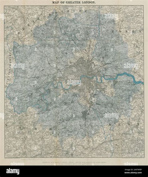 Large Folding Map Of Greater London By Edward Stanford 75x86cm 1888