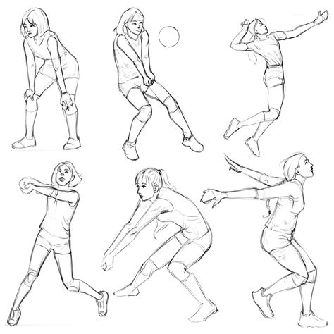 Artstation Volleyball Players Sketch