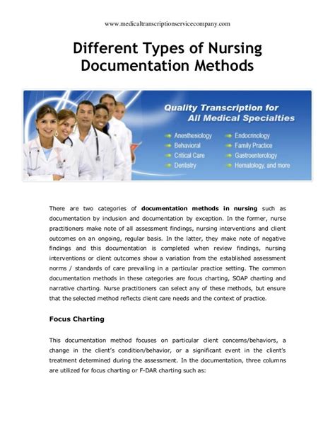 Different Types Of Nursing Documentation Methods