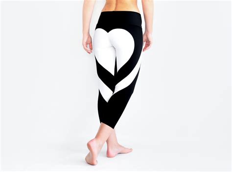 Heart Yoga Pants Heart Leggings Black Yoga Pants Hot