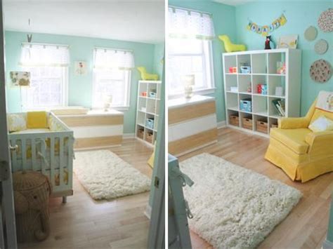 Vivre dehors la maison bains et soins du corps décorer ranger et nettoyer table et boissons cuisiner et alimentation fêter et s'amuser pièces salle de séjour salle à manger cuisine salle de bains chambre à coucher bureau salle de loisirs hall et couloir au pays des petits jardin et terrasse Chambre d'enfant jaune et bleu | Nursery, Nursery decor ...