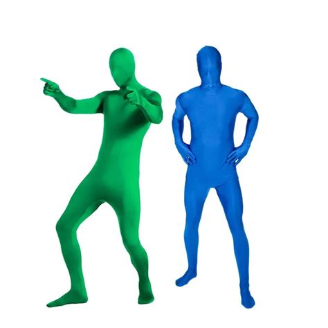 All In One Green Screen Body Suit Men Full Body Greenbule Color