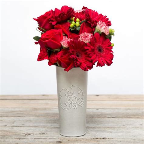 Red Rose Carnation And Daisy Bouquet The Bouqs Co