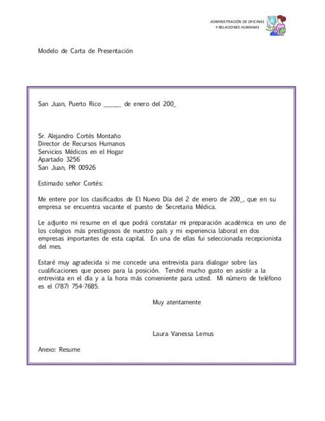 Ejemplo Carta De Presentacion Auxiliar Administrativo