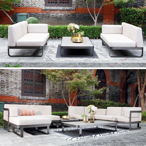 Luxury Metal Aluminum Frame Patio Outdoor Garden Furniture Sofa Set