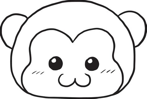Monkey Doodle Cartoon Kawaii Anime Cute Coloring Page 10504604 Vector