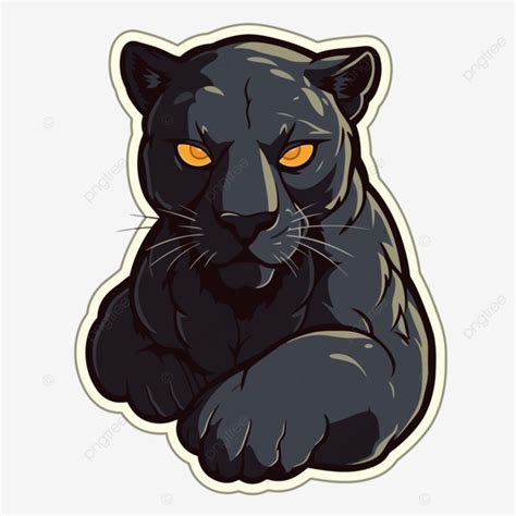 Vector Panther Stickers Clipart Sticker Design With Cartoon Black