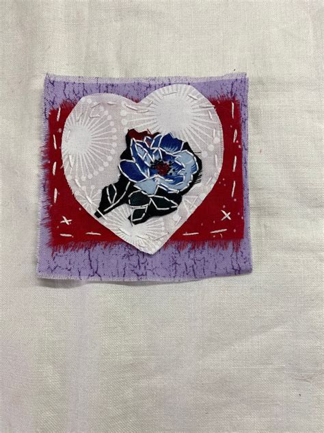 Mothers Day Heart Slow Stitching Hearts Stitched Embroidery Etsy