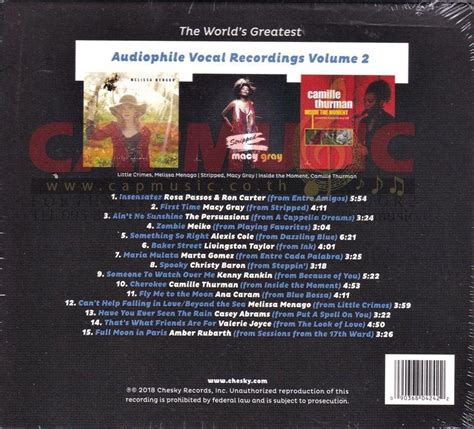 Cd Various Artists The Worlds Greatest Audiophile Vocal Recordings Vol2 Capmusic