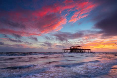 Brighton West Pier At Sunset Photograph By Paul Daniels