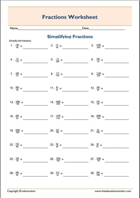 Fractions 5th Grade Worksheet