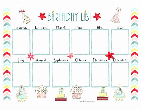 Examples Free Birthday Calendar Template Excel Gngqq Luxury Yearly