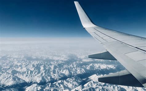 Download Wallpaper 2880x1800 Airplane Wing Clouds Mountains Aerial