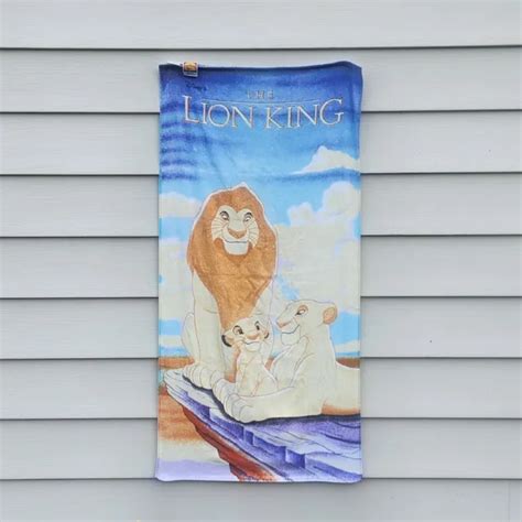 Lion King Beach Towel Simba Mufasa Sarabi Pride Rock Cotton Vtg 90s Has