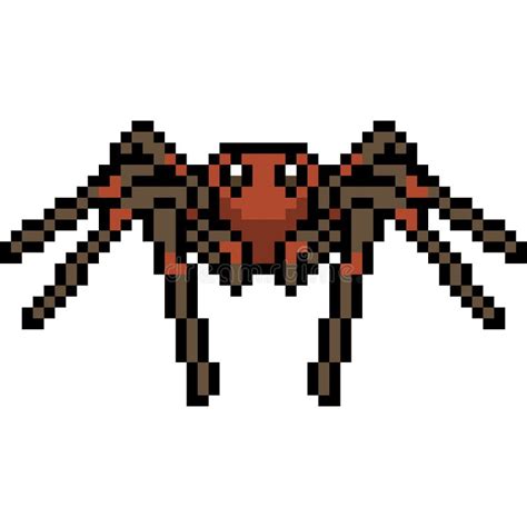 Vector Pixel Art Spider Stock Vector Illustration Of Dark 109521181