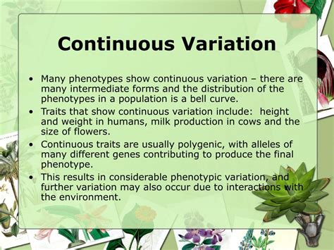 PPT - Continuous and discontinuous variation Genes in population ...