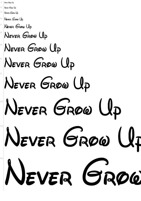 Use the * key for the larger heart. Never Grow Up. Disney font | Monogram embroidery letters ...