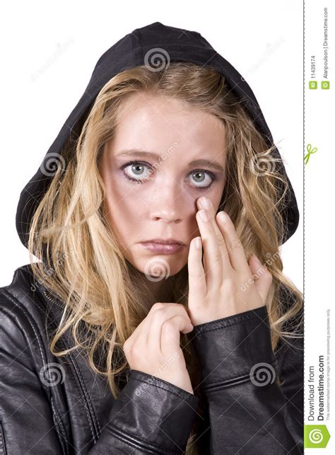 Expression Girl Sad Wiping Tear Stock Images Image 11439174