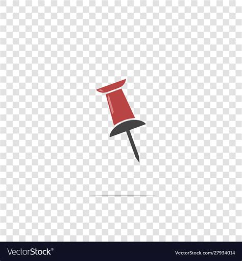 Icon Push Pin Pin On Transparent Background Vector Image