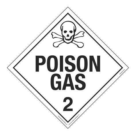 Class 2 Poison Gas Worded Placard Carlton Industries