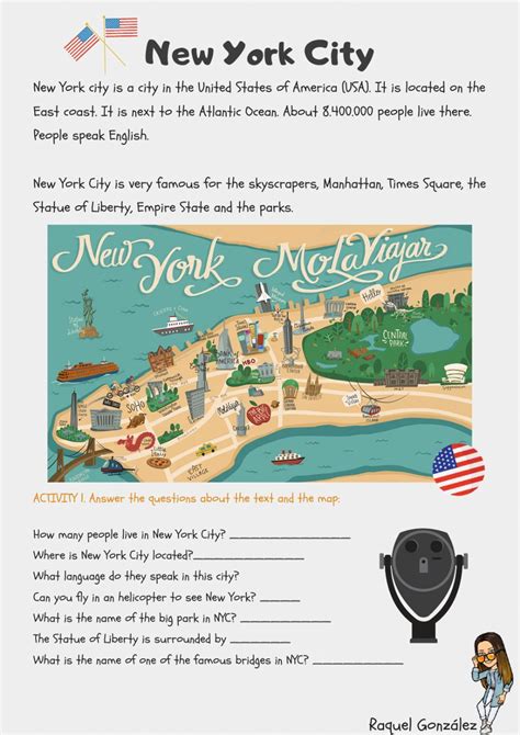 New York City Interactive Worksheet Reading Comprehension Reading